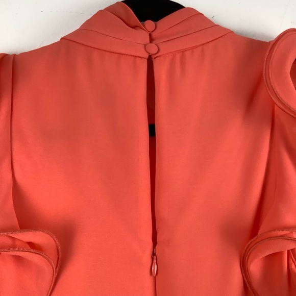 NWT Vince Camuto Sleeveless Ruffle Dress in Coral - Picture 4 of 6